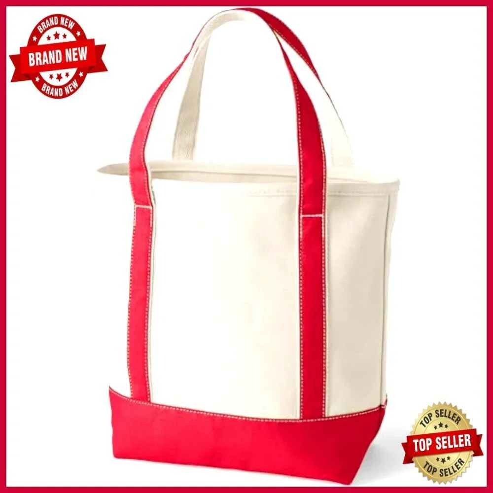 Medium Cotton Tote Bag with Monogram, 5 Pockets, Heavy Duty